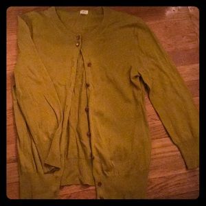 J. Crew 3/4 sleeve moss cardigan